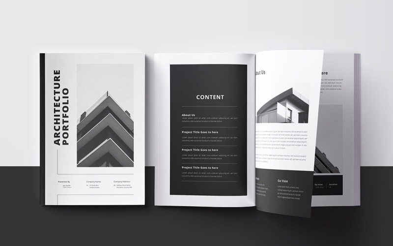 Modèle de portfolio d'architecture créative et moderne