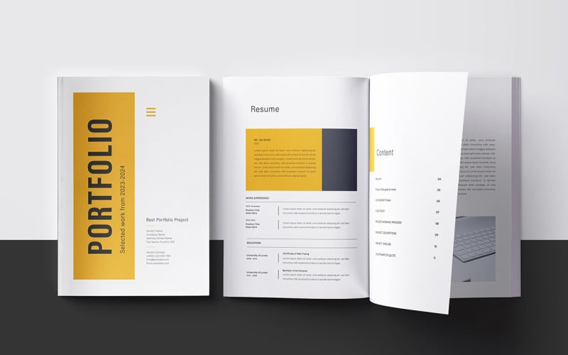 Modello di layout del portfolio di progettazione grafica