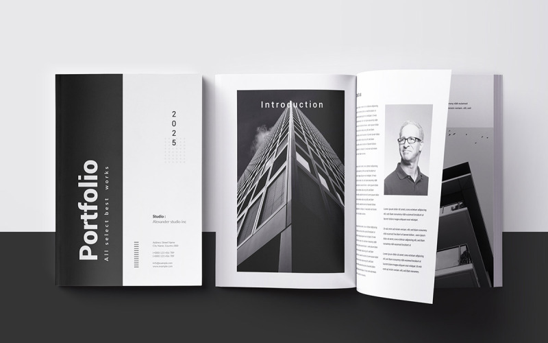 Modello di portfolio di architettura minimale
