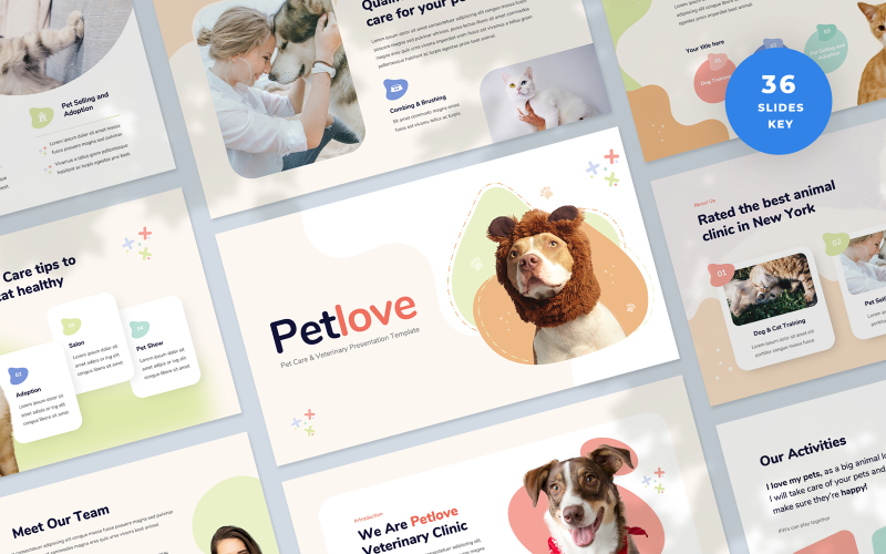 Petlove - Kynote-sjabloon voor dierenverzorging en veterinaire presentatie