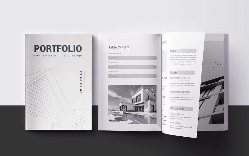 Plantilla para portafolio de arquitectura creativa