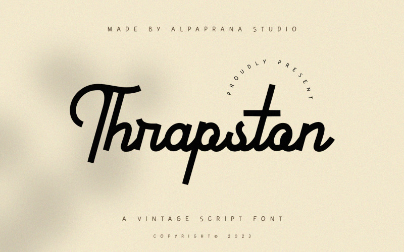 Thrapston - Vintage scriptlettertype