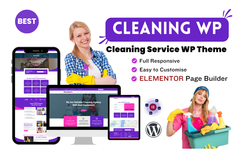 CleaningWp Limpeza e serviço de limpeza Wordpress Theme