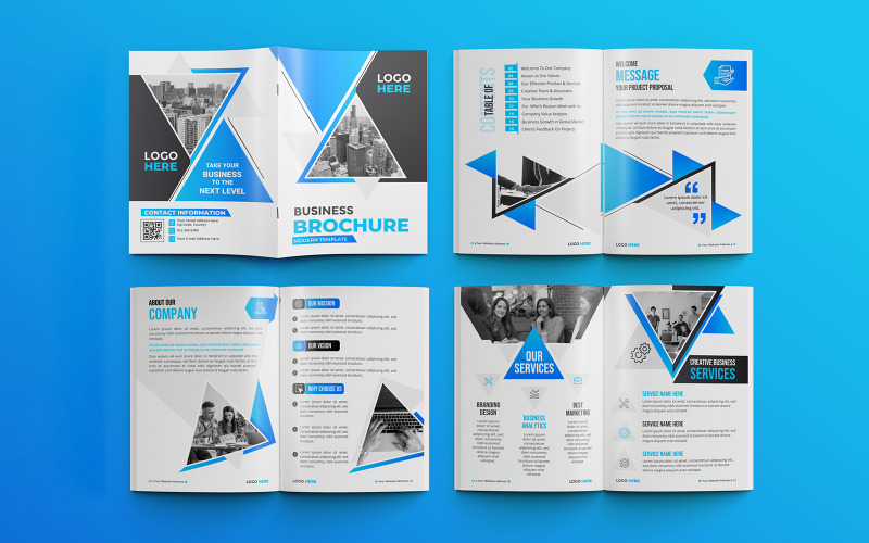 Multifunctionele brochuresjabloon voor zakelijke voorstellen van 16 pagina's