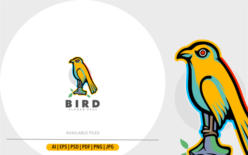 Szablon logo prosty projekt ptaka