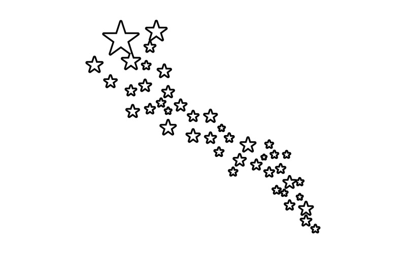 decoração de vetor de design de estrela cadente v13