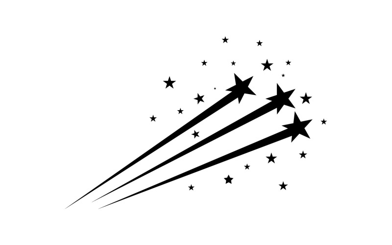 Decoración vectorial de diseño de estrella fugaz v11