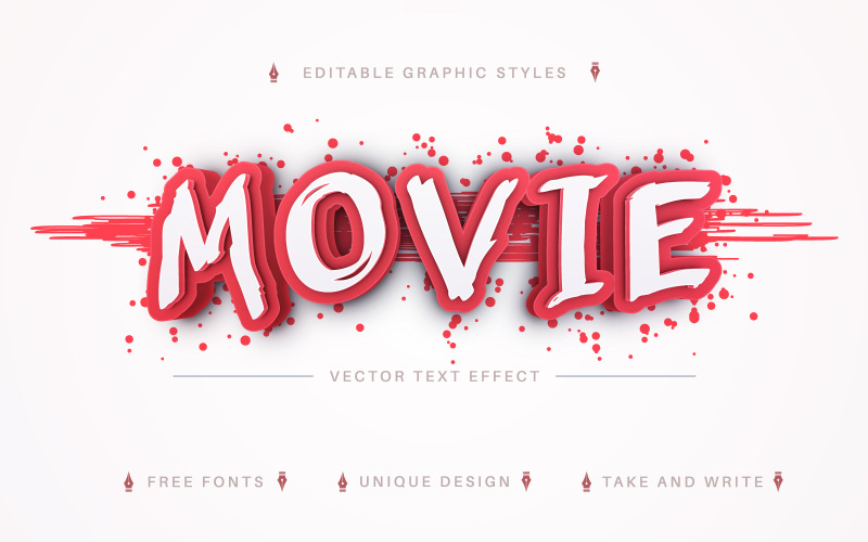 Film insanguinato - Effetto testo modificabile, Stile carattere