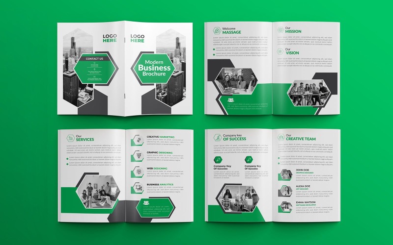 Šablona víceúčelové brožury moderního podnikání 8 stran 18