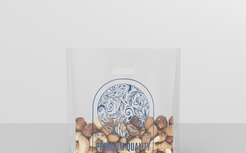 Transparent Bag with Cutout Handle Packaging Mockup