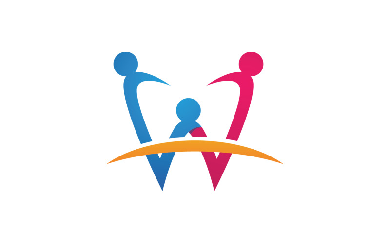 家庭护理健康人标志矢量 v2