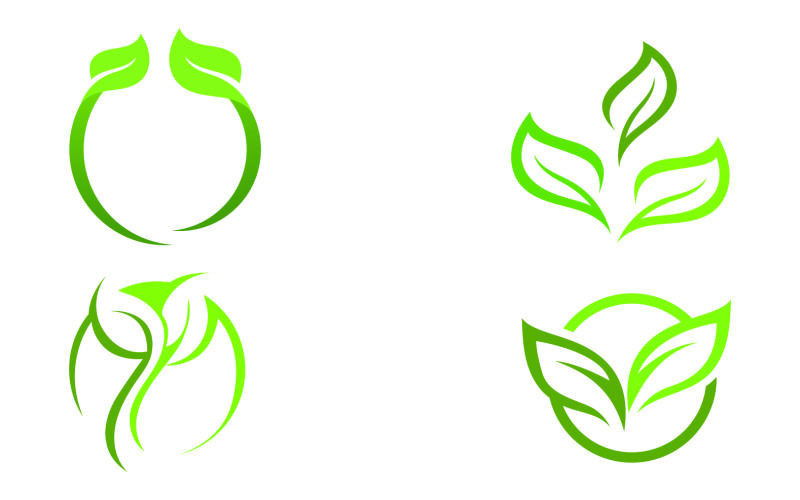 Leaf eco green tree logo nature template design v28