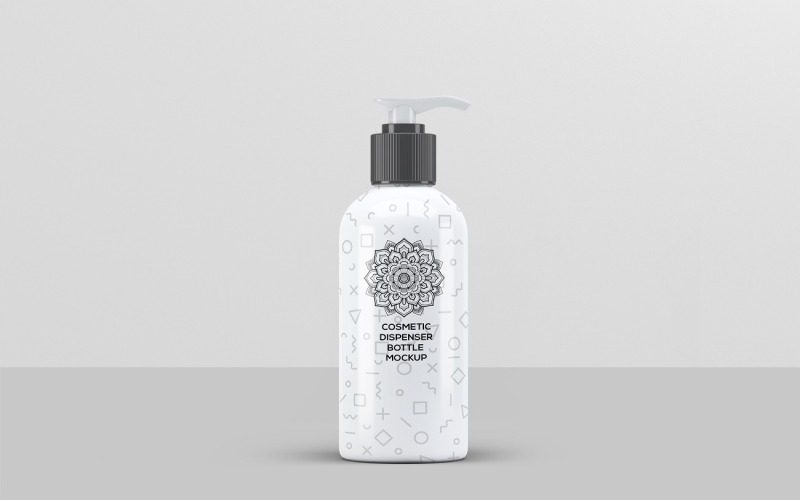 Maqueta de dispensador de botellas cosméticas