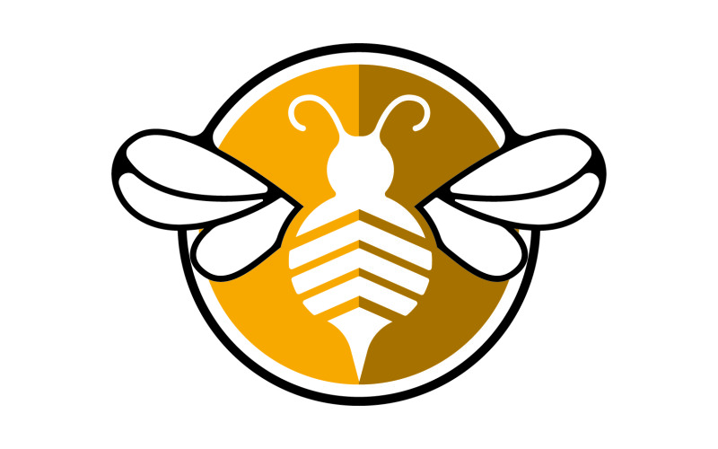 Bee honeycomb animal logo design template vector v16