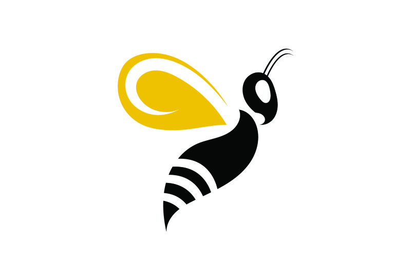 Bee honeycomb animal logo design template vector v2