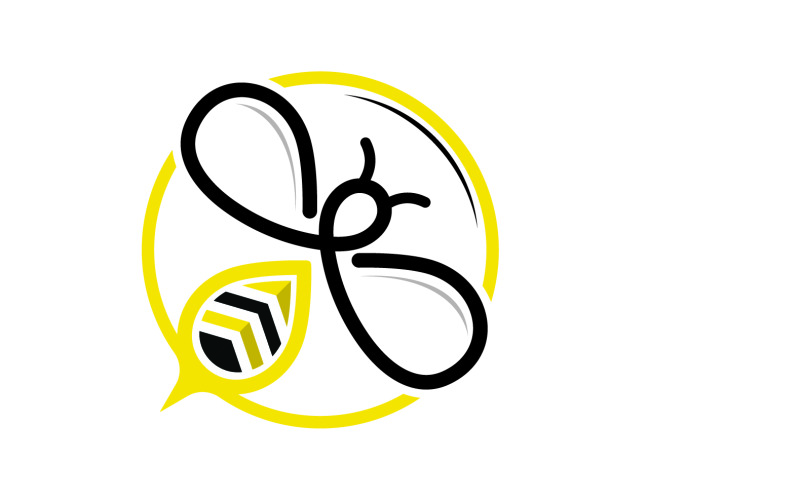 Bienenwaben-Tier-Logo-Design-Vorlage, Vektor v22