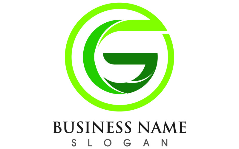 G letter initial business logo template vector v3