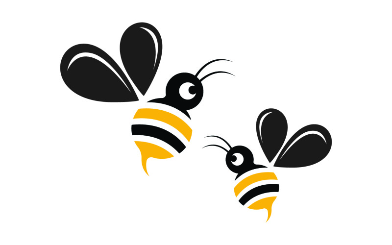 Modèle de conception de logo animal en nid d'abeille abeille vecteur v24