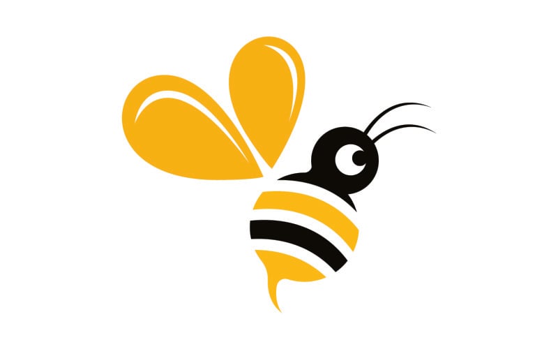 Modèle de conception de logo animal en nid d'abeille abeille vecteur v6
