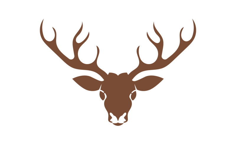 Deer horn head logo template design v14