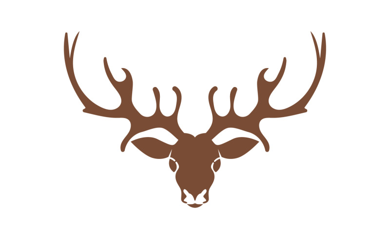 Deer horn head logo template design v15