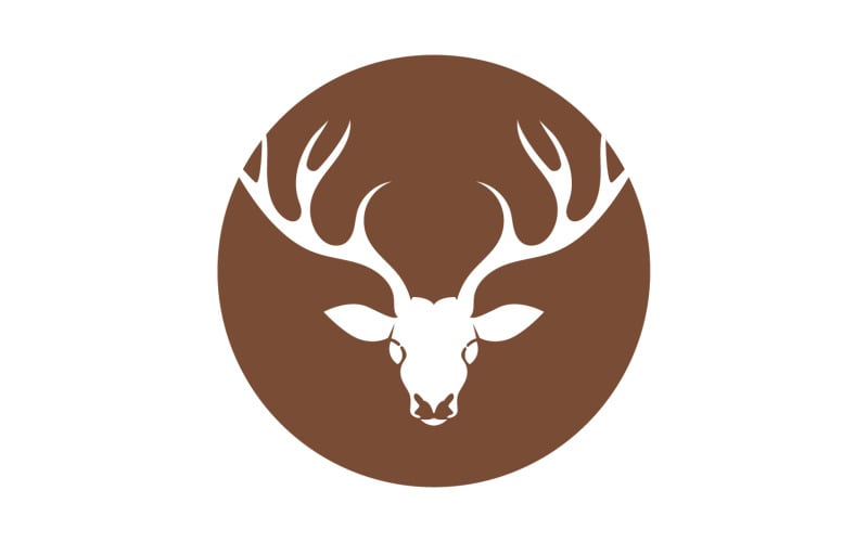 Deer horn head logo template design v21