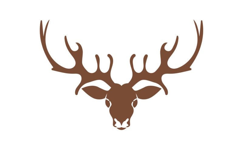 Design del modello di logo della testa di corno di cervo v15