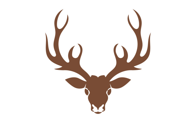 Projekt szablonu logo głowy rogu jelenia v8