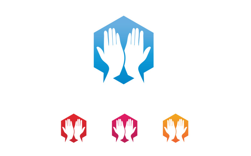 Hand Hope ajuda modelo de vetor de logotipo de saúde v14