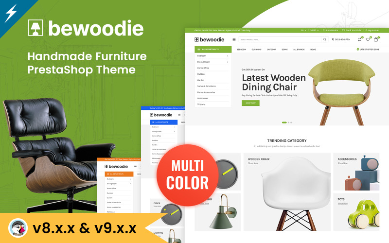 Bewoodie – PrestaShop-Theme für Möbel, Dekor und Kunsthandwerk