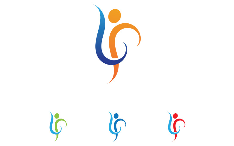 Health success human caracther people jump logo vector v15