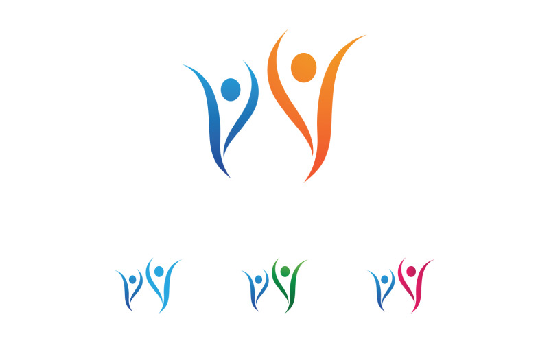 Health success human caracther people jump logo vector v9