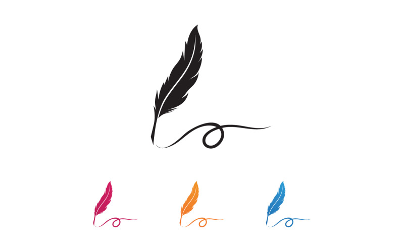 Penna scrivere segno piuma penna logo v11
