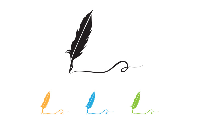 Penna skriva tecken fjäder penna logotyp v1