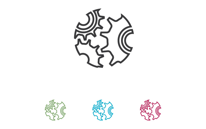 Tandwielmachine industrie logo sjabloon ontwerp vector v8