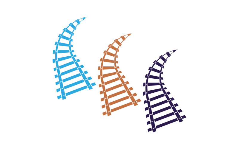 Train track railway design element template v8