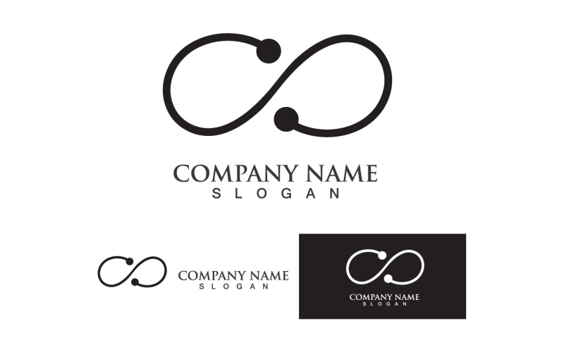 Infinity loop línea negocio logo vector gráfico v3