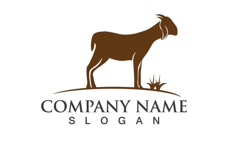 Cabra animal logo plantilla vector v7