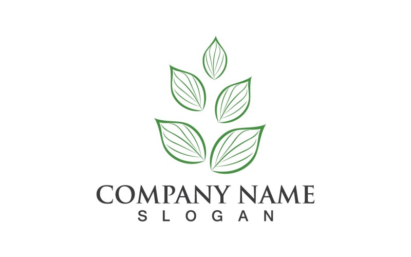 Green eco leaf nature tree design template logo v31