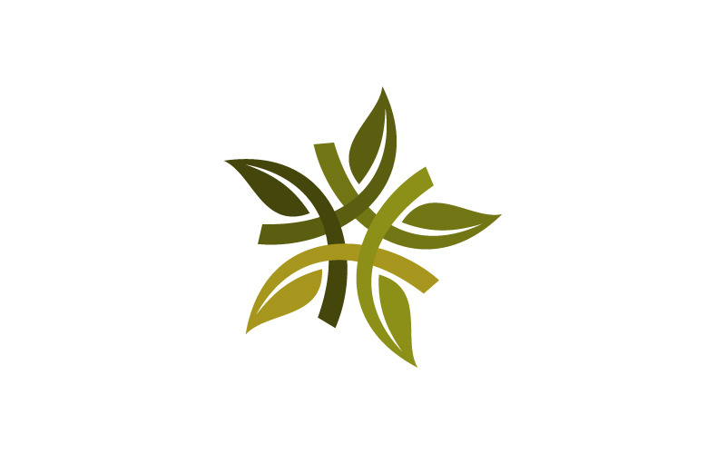 孤立的绿叶旋转标志