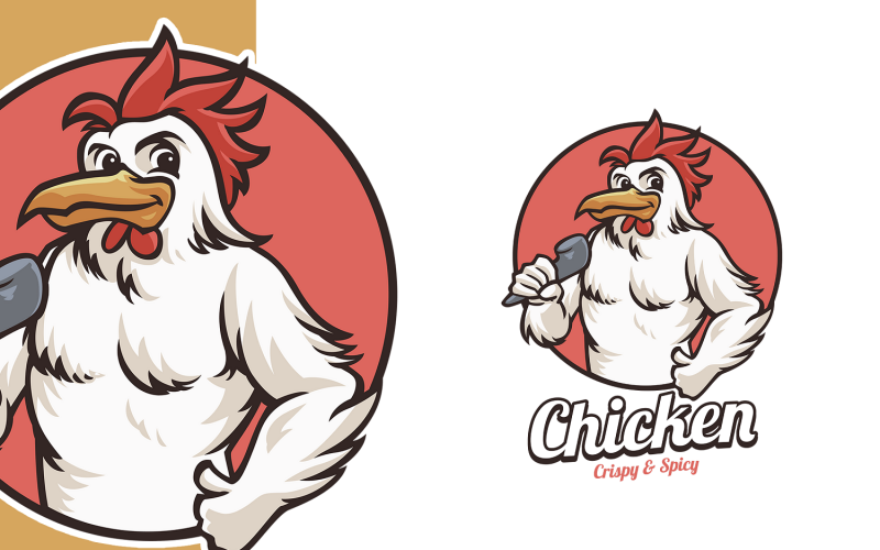 Plantilla de logotipo de mascota de pollo