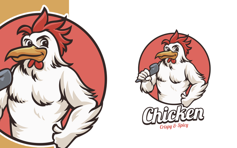 Šablona loga kuřecího maskota