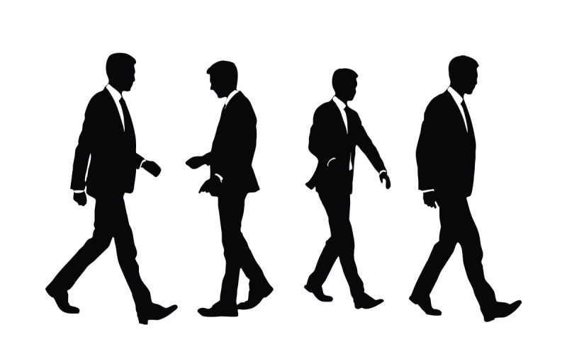 Vecteur de bundle silhouette employé de bureau
