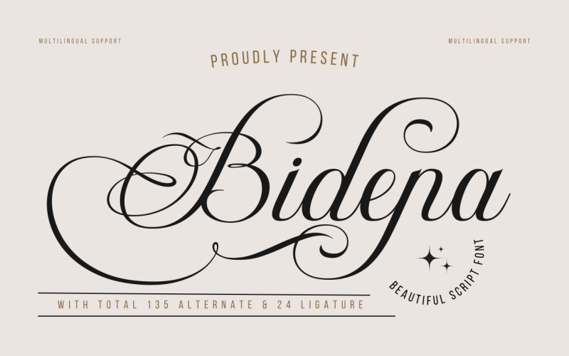 bidena | Perfect scriptlettertype