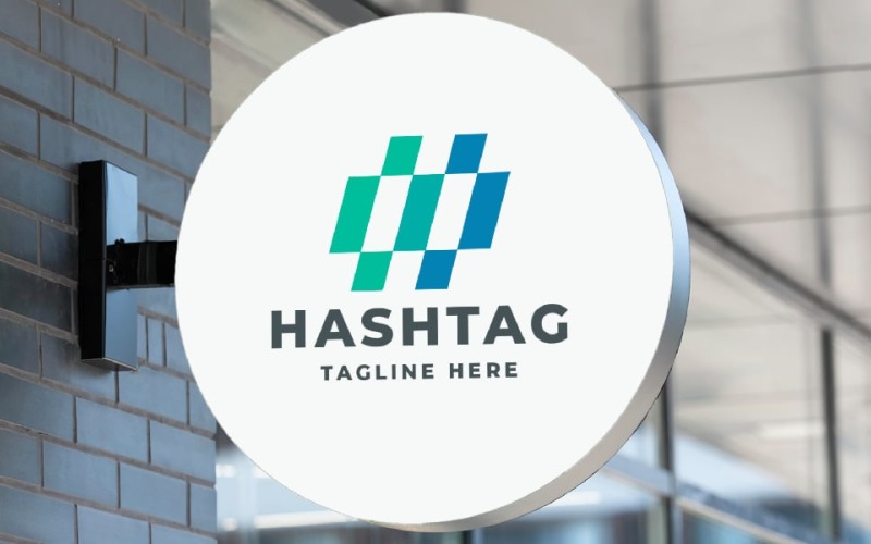 Modello di logo Hashtag Data Pro