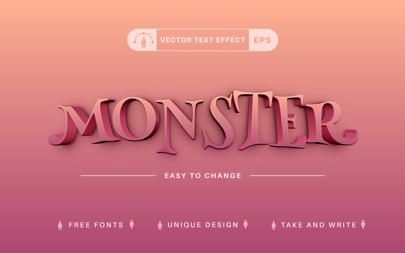 Monster - Editable Text Effect, Font Style 3