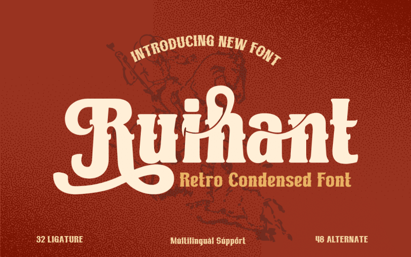 Ruihant | Retro skondensowana czcionka