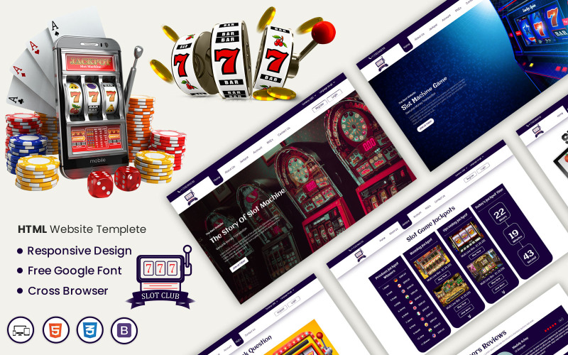 SlotClub - 老虎机游戏网站的高级 HTML 模板