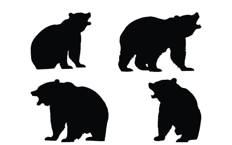 Brüllende Silhouettensammlung des Bären