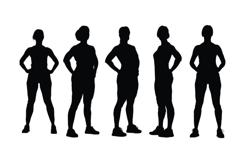 Ensemble vectoriel de silhouette de fille de gymnaste